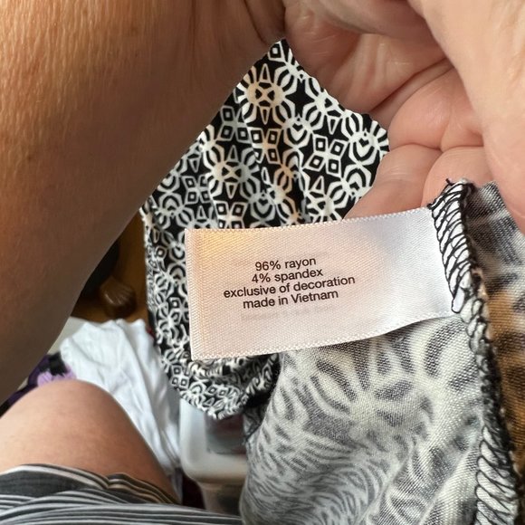 Lane Bryant 26/28 Tank Top Black and White with Lace Trim - Picture 6 of 7